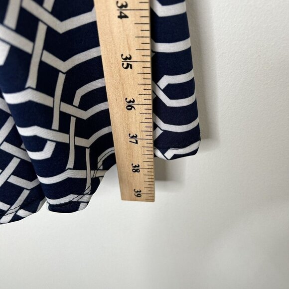 Superfoxx Faux Wrap Jersey Dress Womens Size Small Navy Geometric - Picture 6 of 9